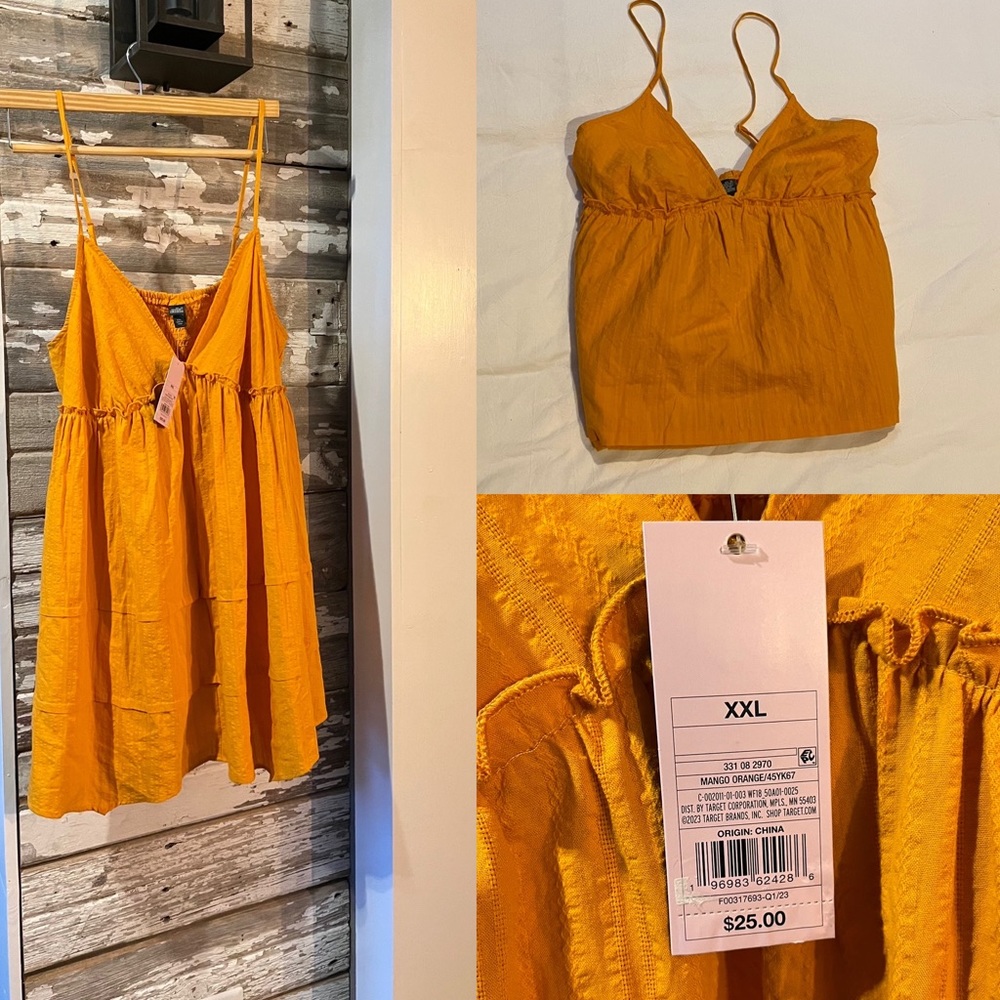 Wild Fable Flip Flop Mini Dress  Mango Orange Size XXL